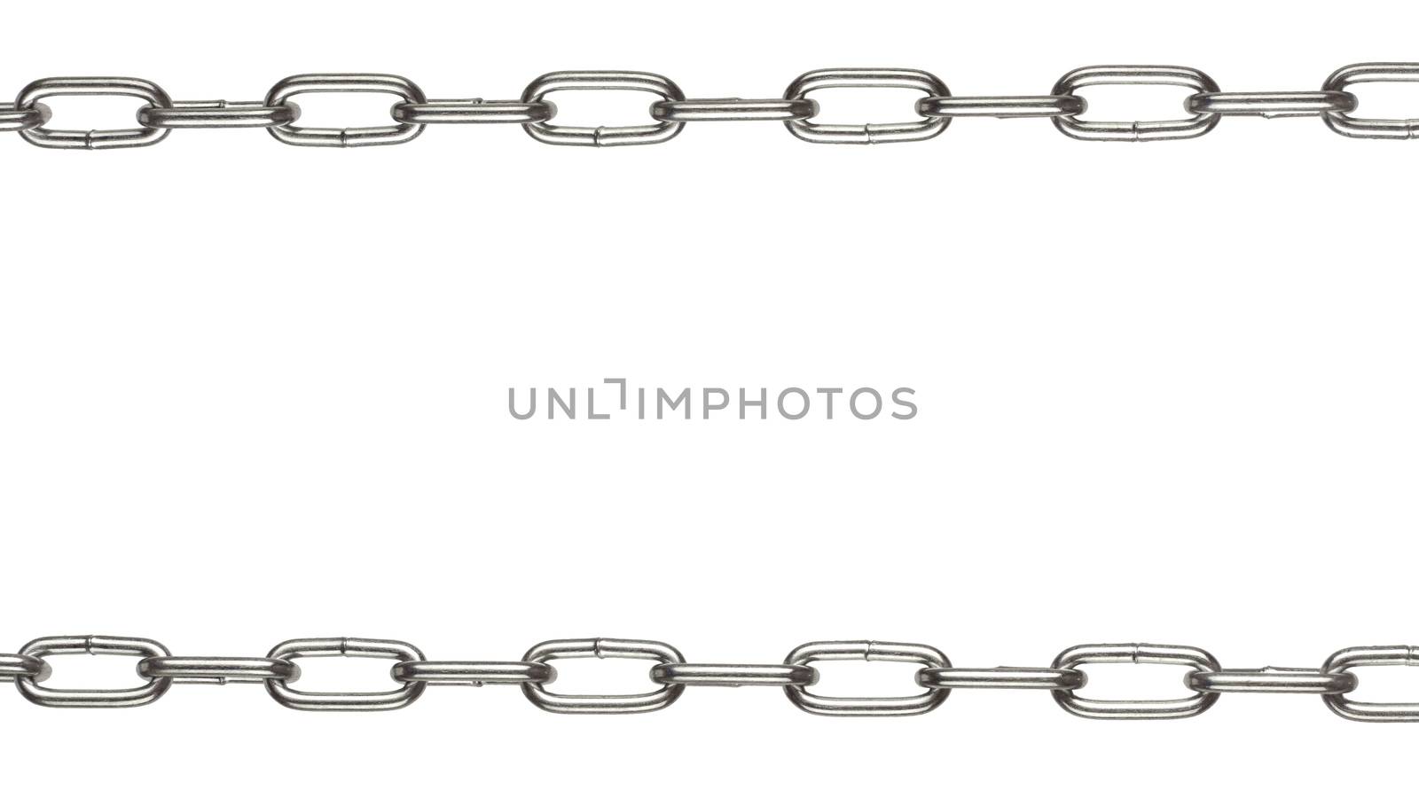 Chains closeup on white background
