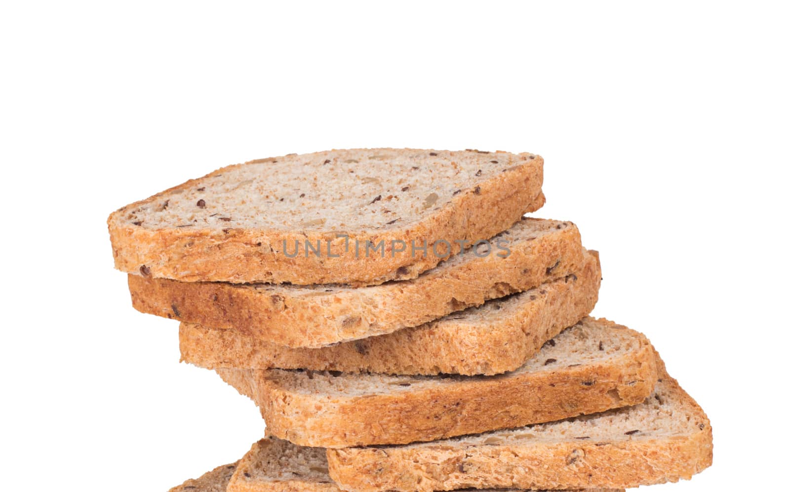 bread slices isolated on white background