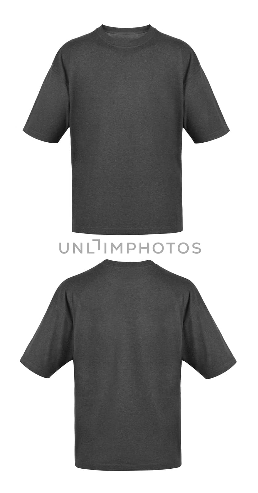 Black T-shirts isolated on white background