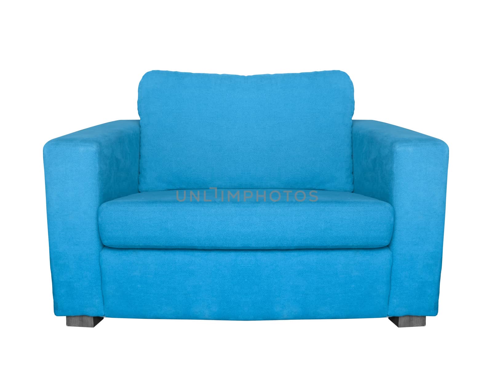 blue armchair isolated on white background