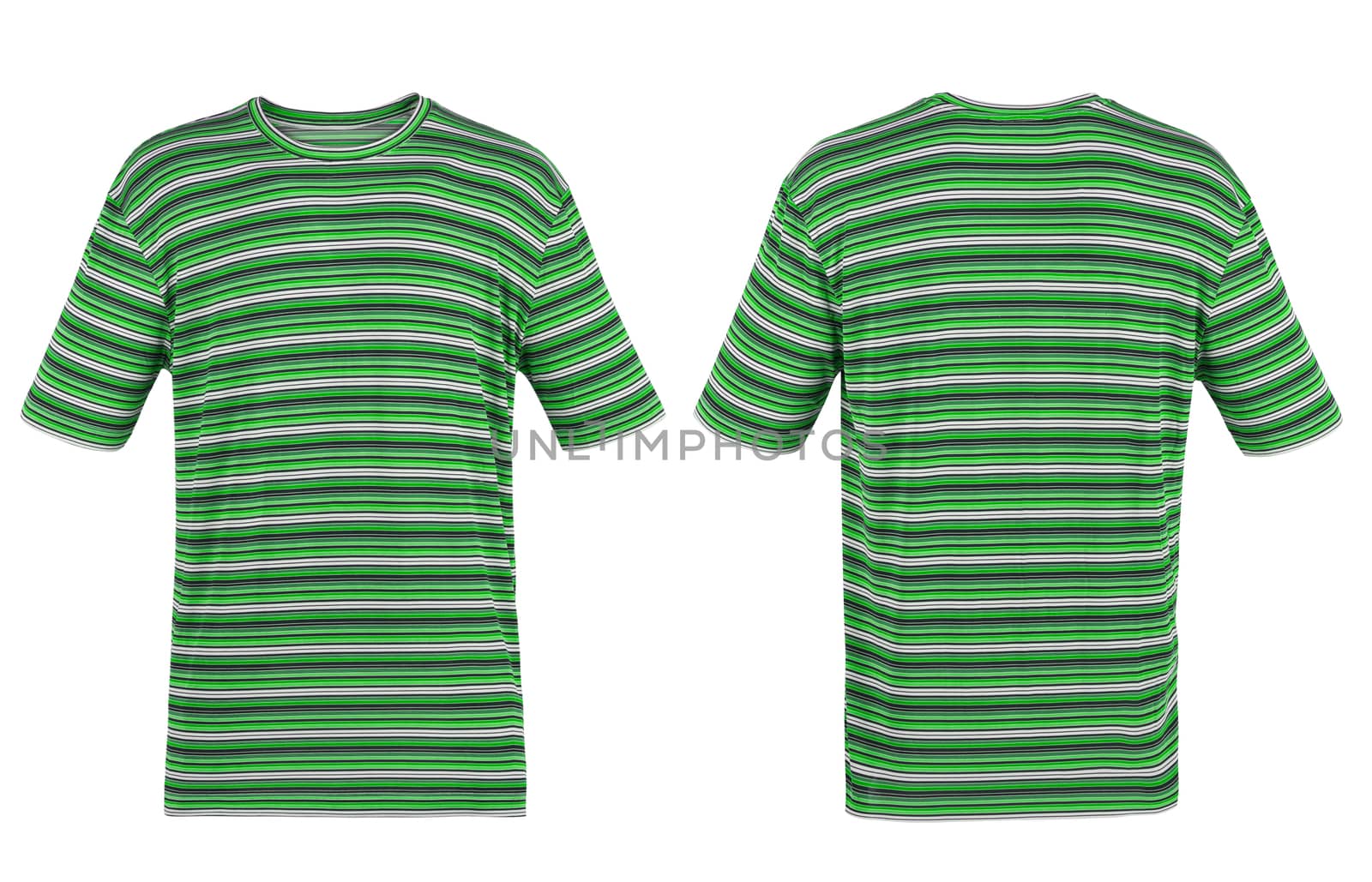 green striped t-shirt on white