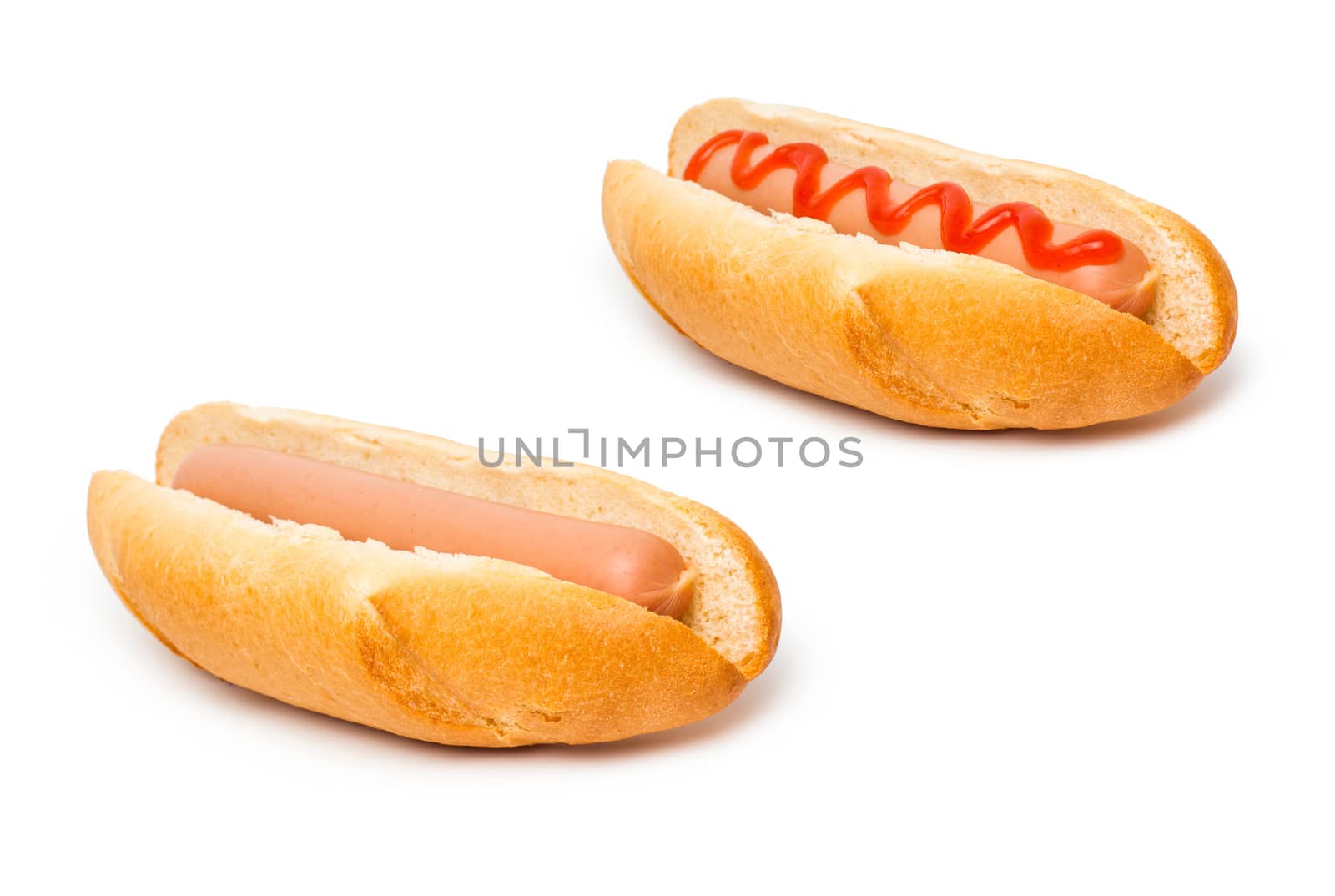 hot dog isolated on white by ozaiachin