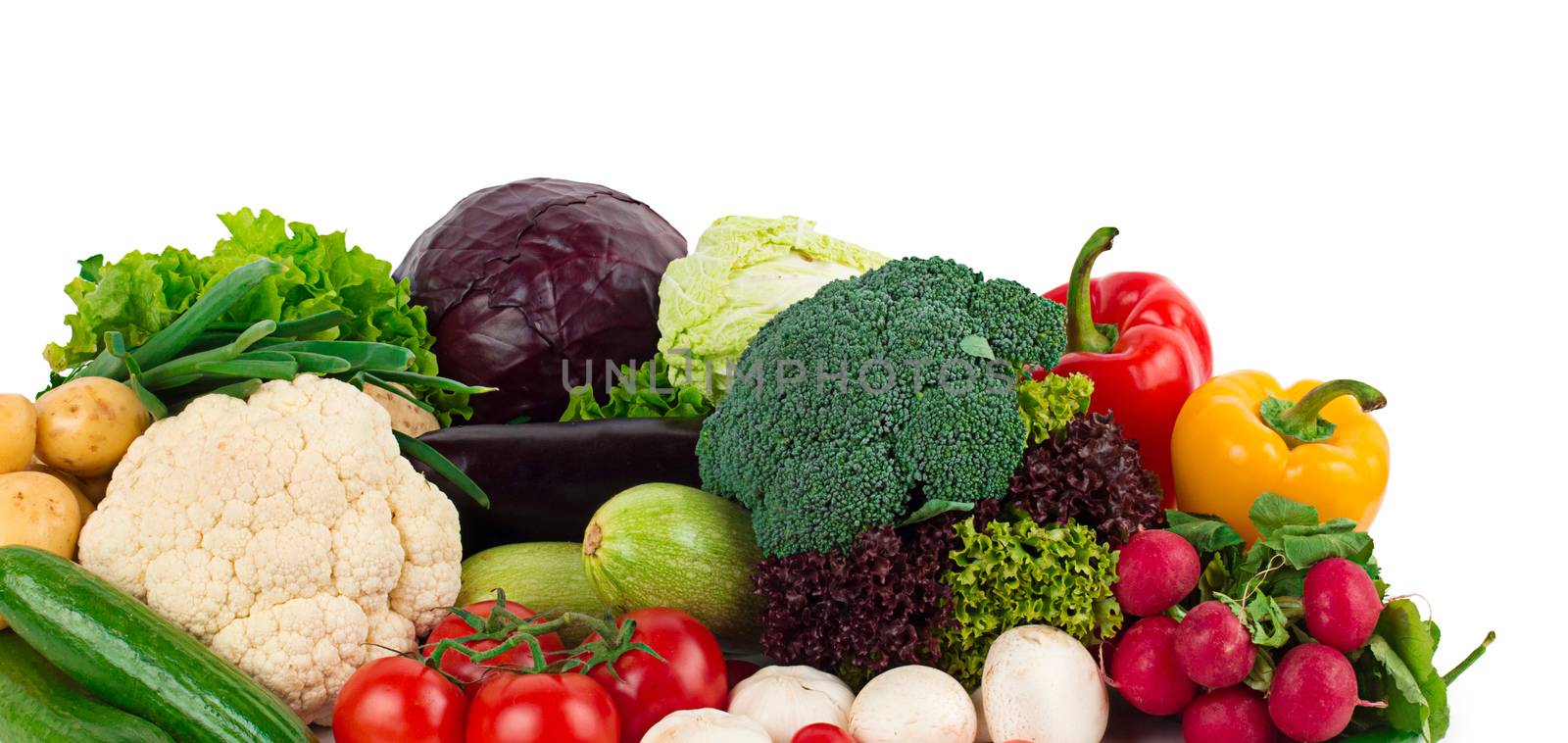 fresh vegetables on the white background by ozaiachin