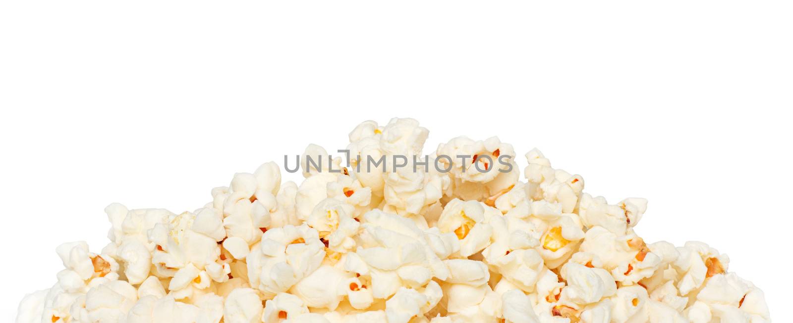 Popcorn pile isolated on white