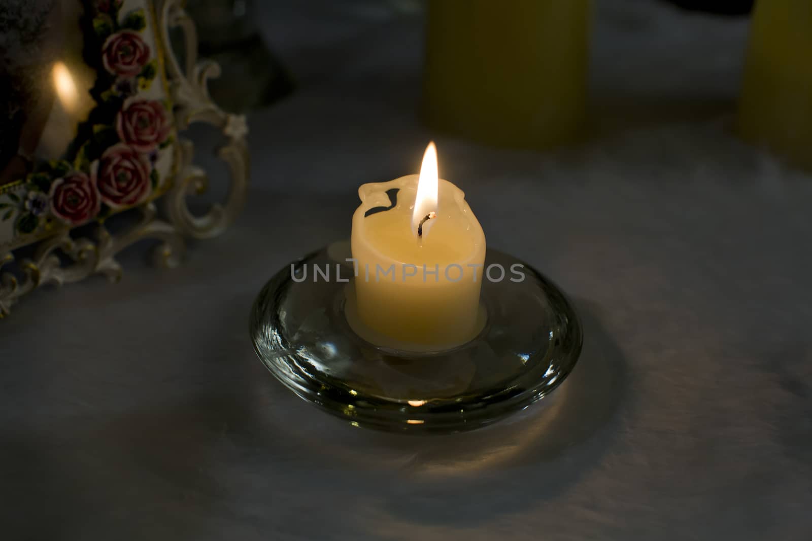 White aromatic candles.