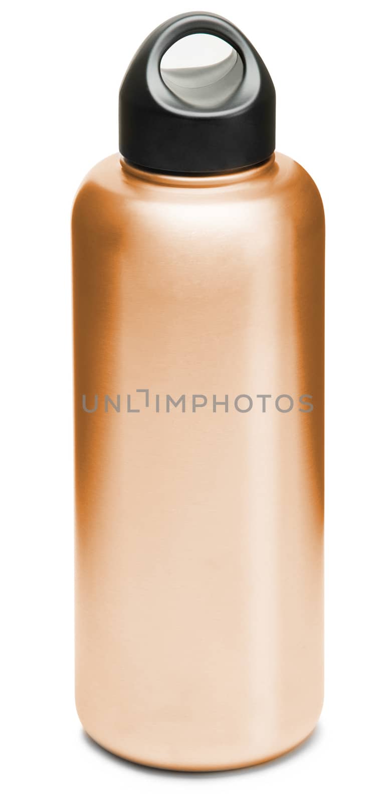 Aluminum bottle water isolated white background