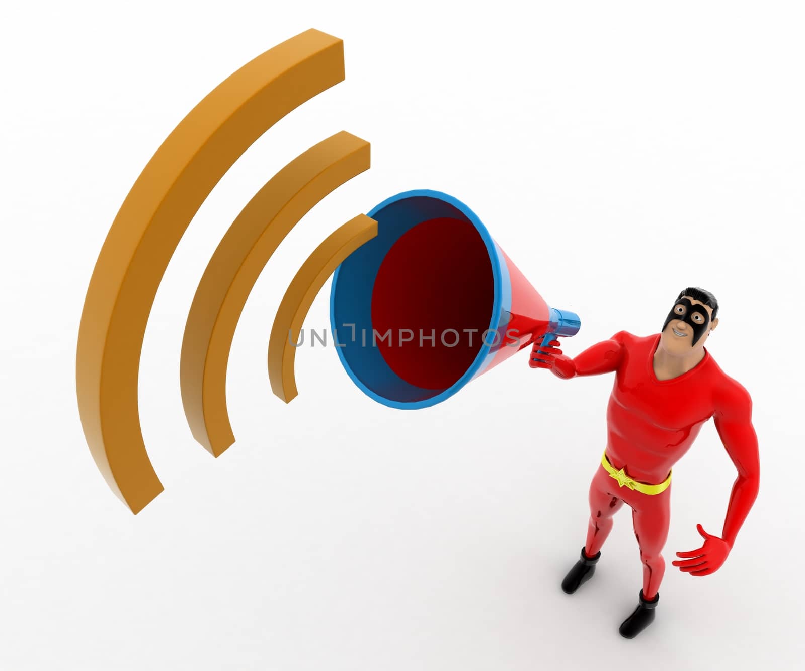 3d superhero  announce in speaker concept by touchmenithin@gmail.com