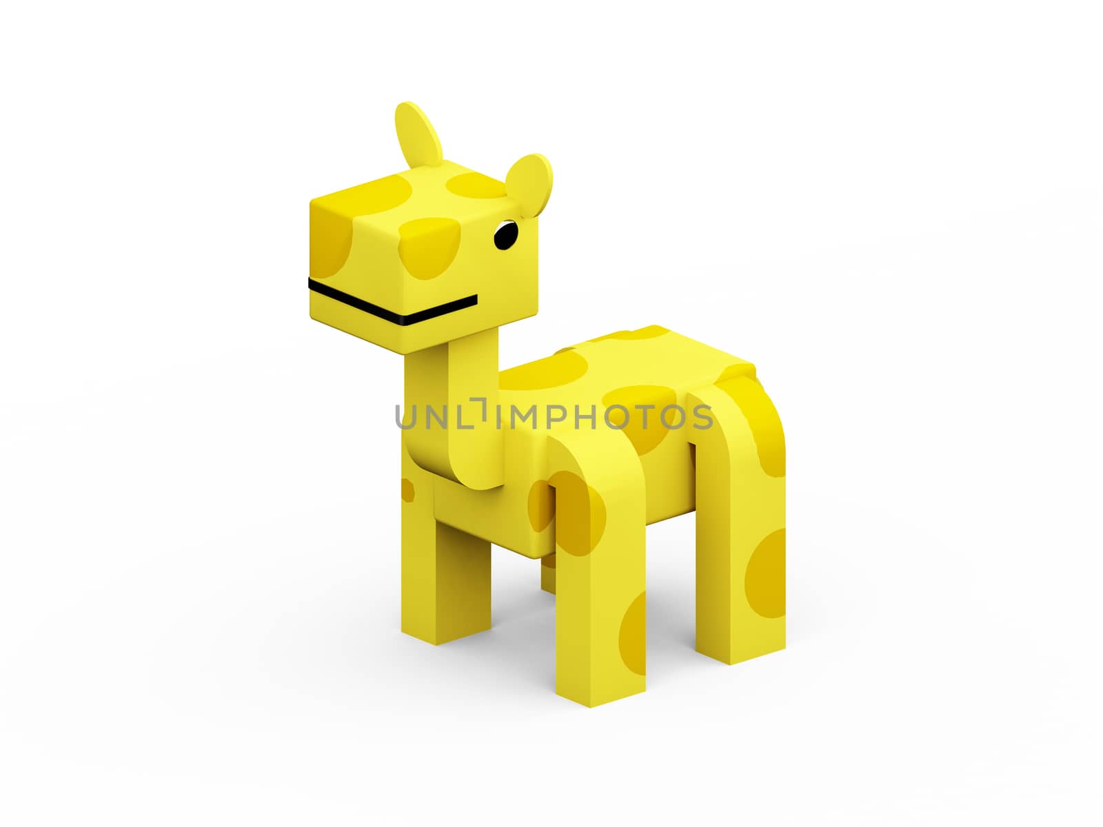 giraffe 3d low polygon isolate on white background by teerawit