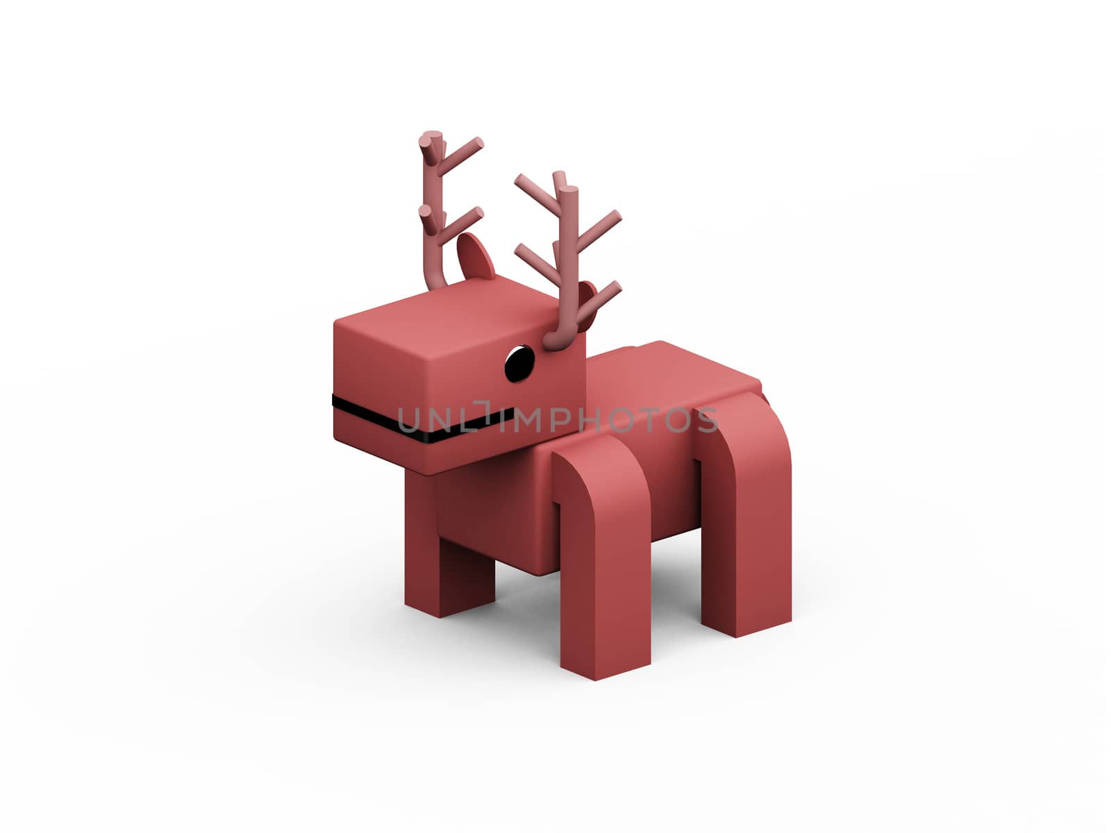 deer 3d low polygon isolate on white background, concept