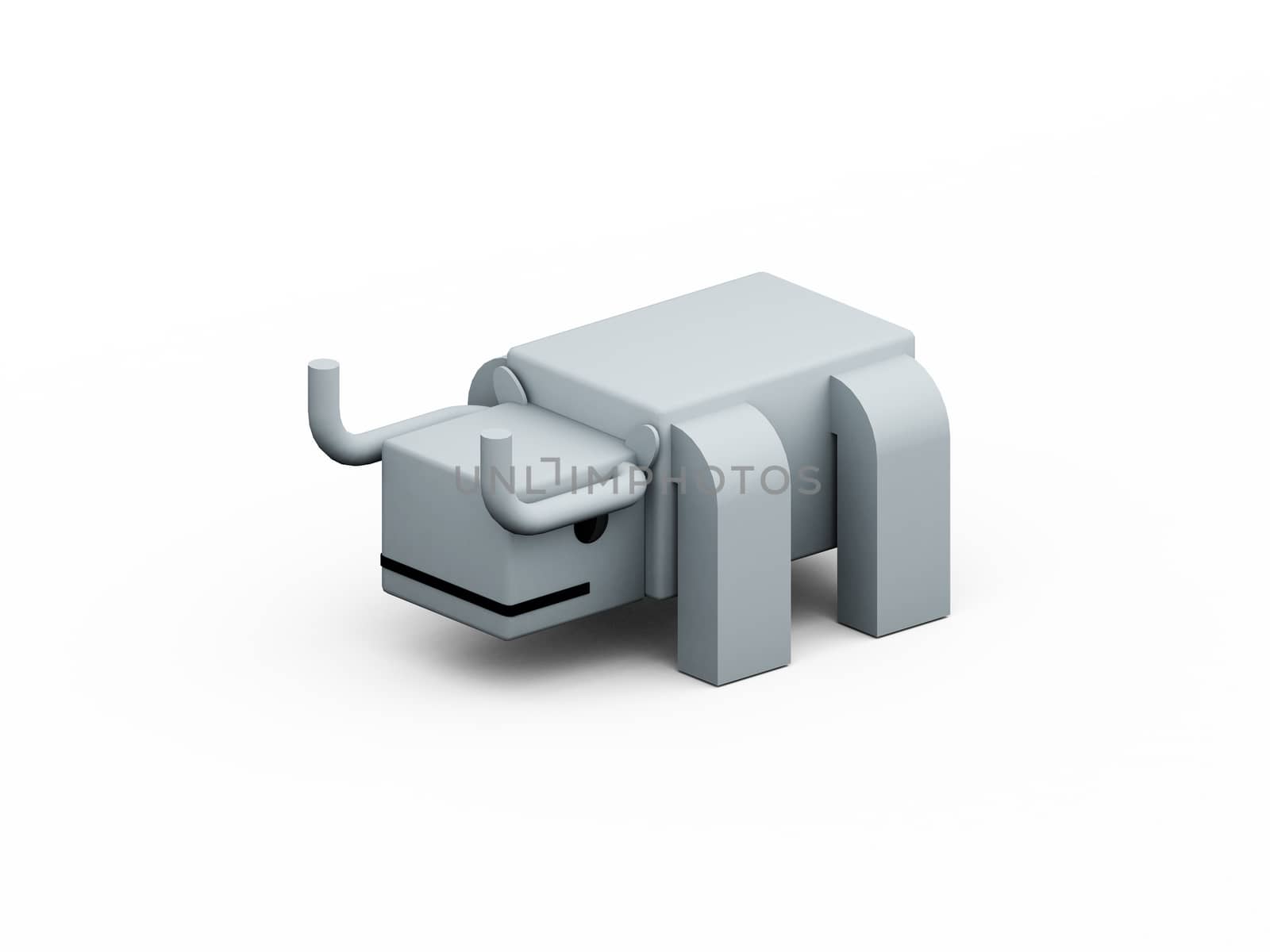 buffalo 3d low polygon isolate on white background by teerawit