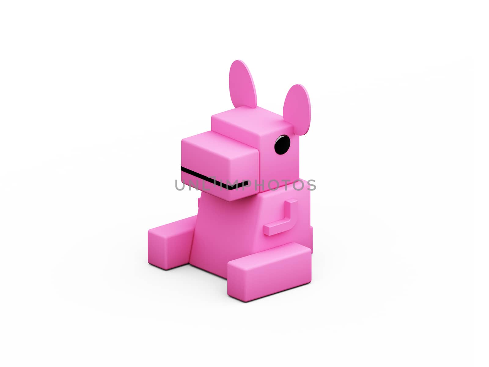 rabbit 3d low polygon isolate on white background, concept