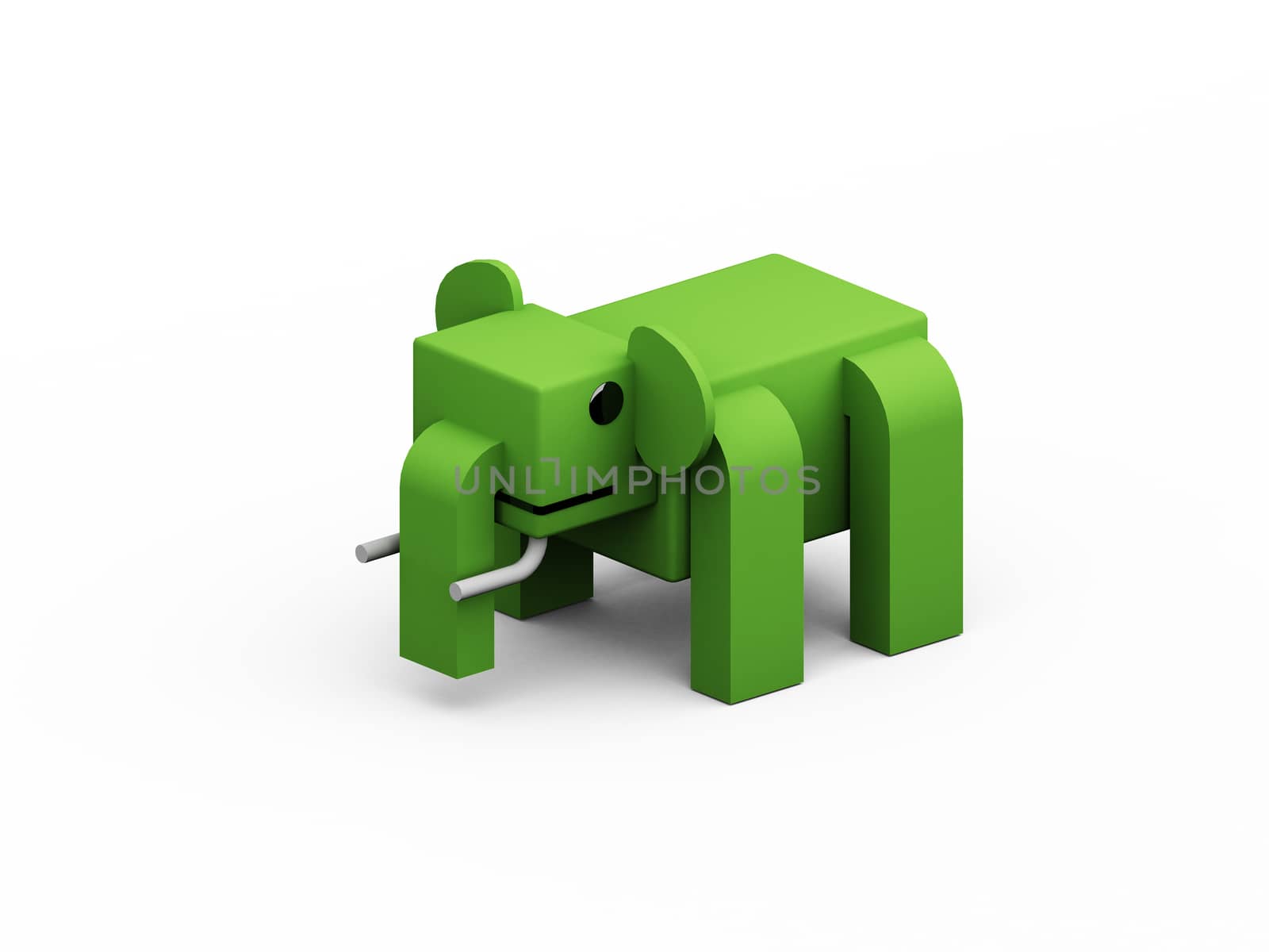 elephant 3d low polygon isolate on white background, concept