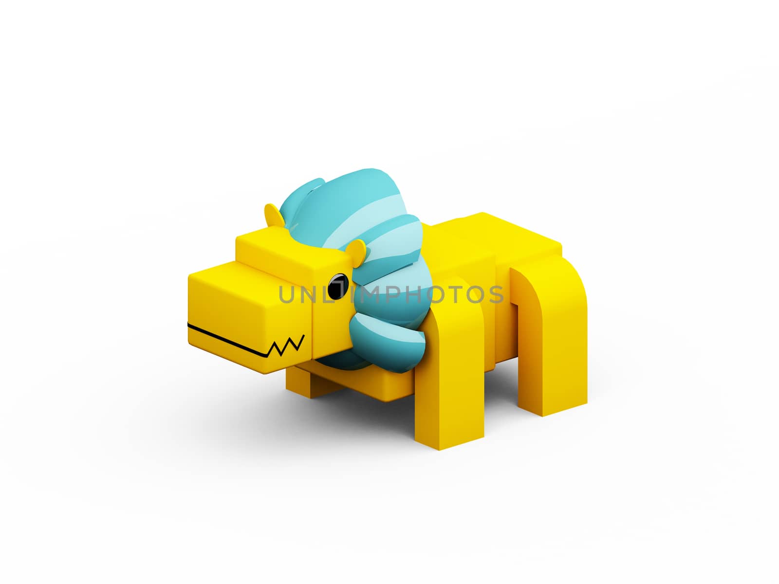 lion 3d low polygon isolate on white background, concept