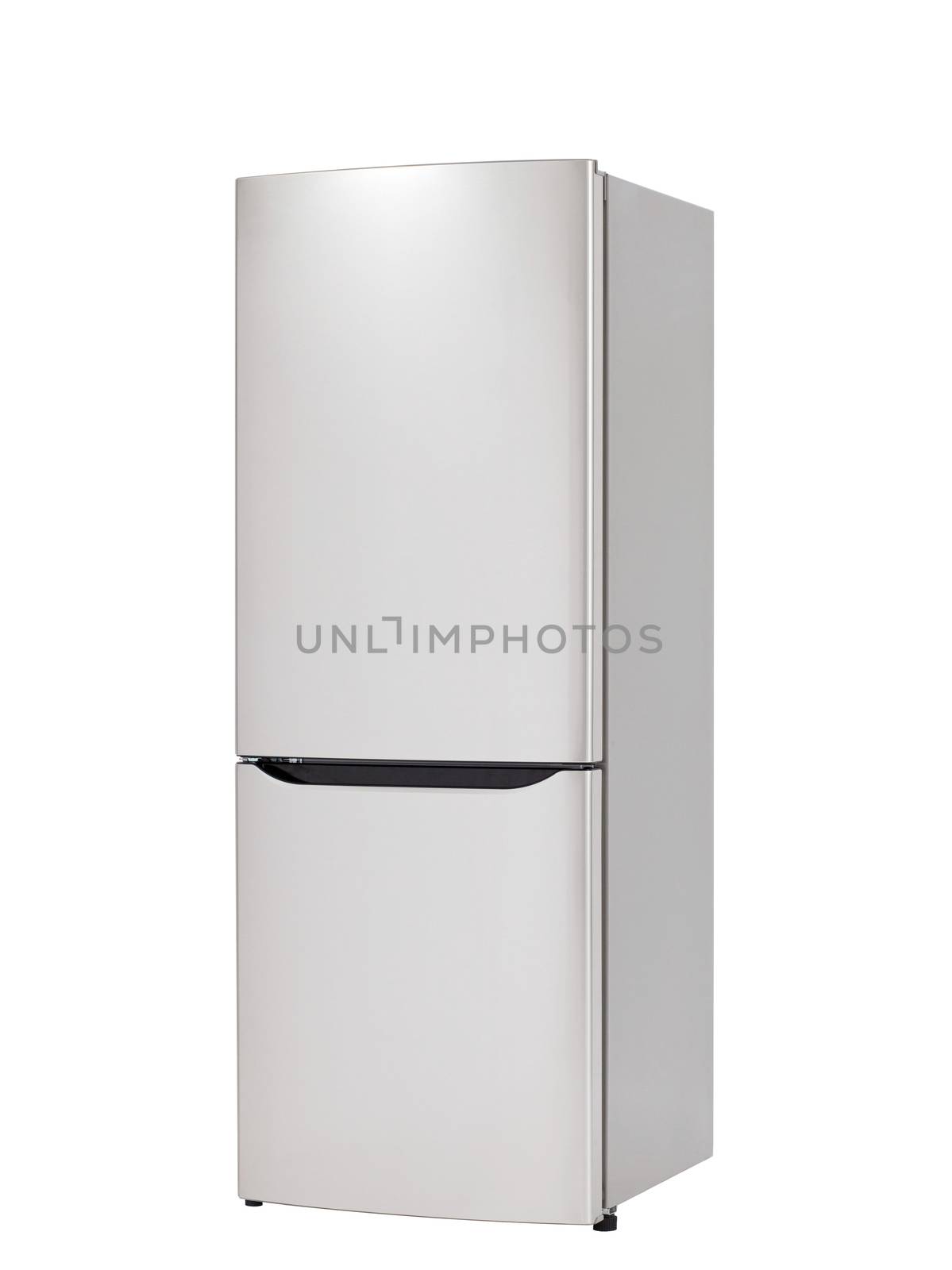 Modern refrigerator isolated on white background