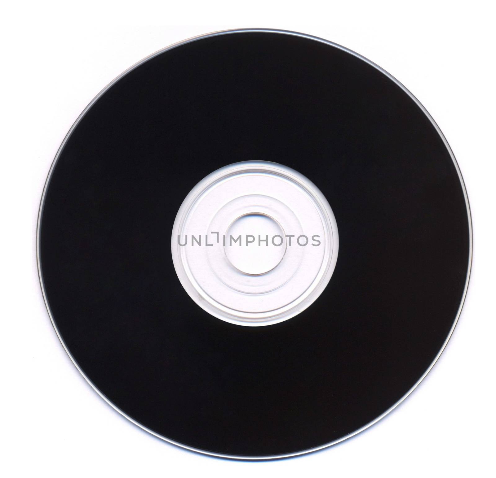 Black vinyl record isolated on white background by ozaiachin