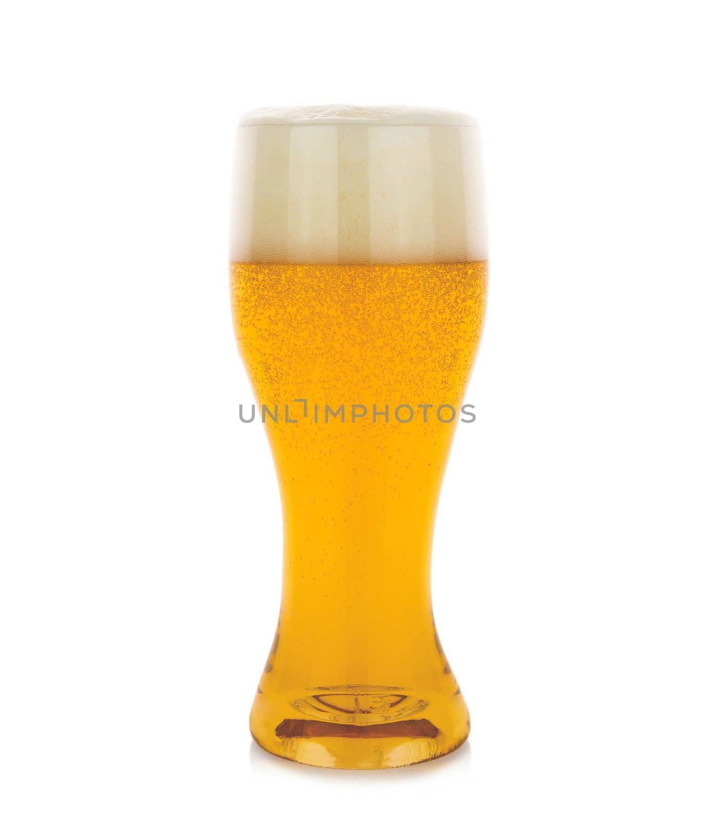 Glass of beer isolated on a white background by ozaiachin