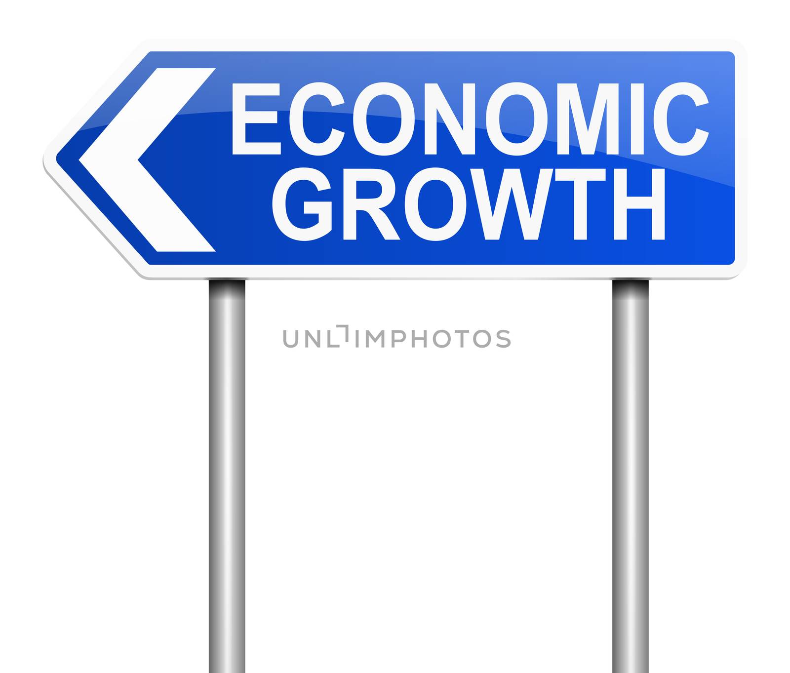 Illustration depicting a sign with an economic growth concept.
