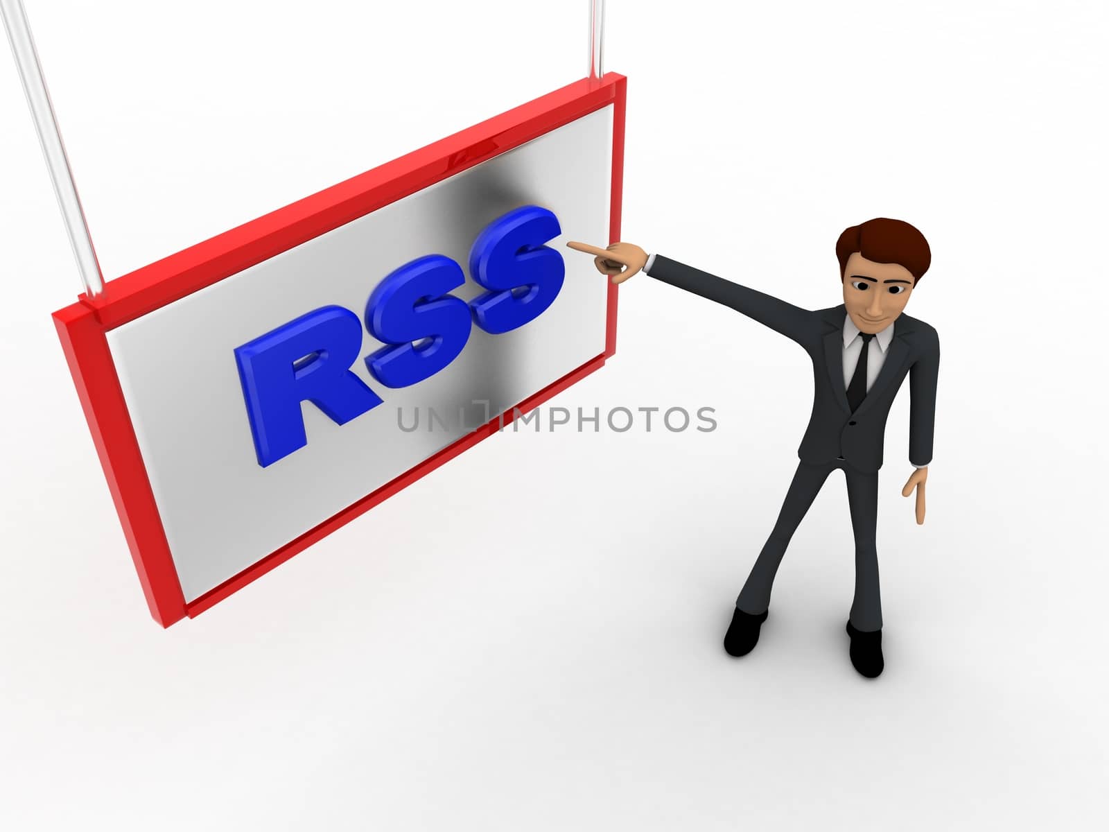 3d man pointing fingure at RSS board concept by touchmenithin@gmail.com