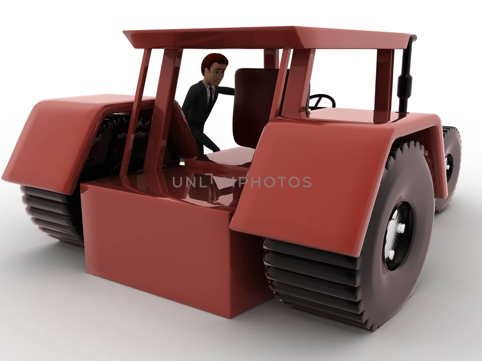 3d man with tracktor concept by touchmenithin@gmail.com