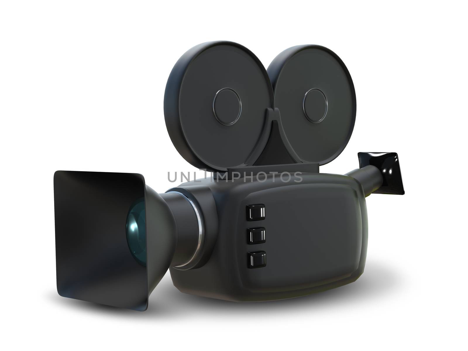 illustration insulated object video camera on white background