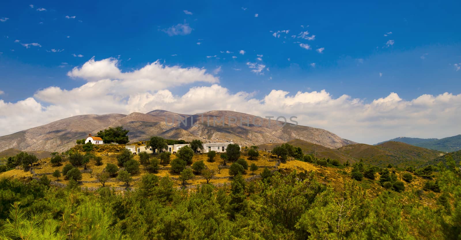 Undulating rocky hillside of the lower streches of the Ataviros mountain region