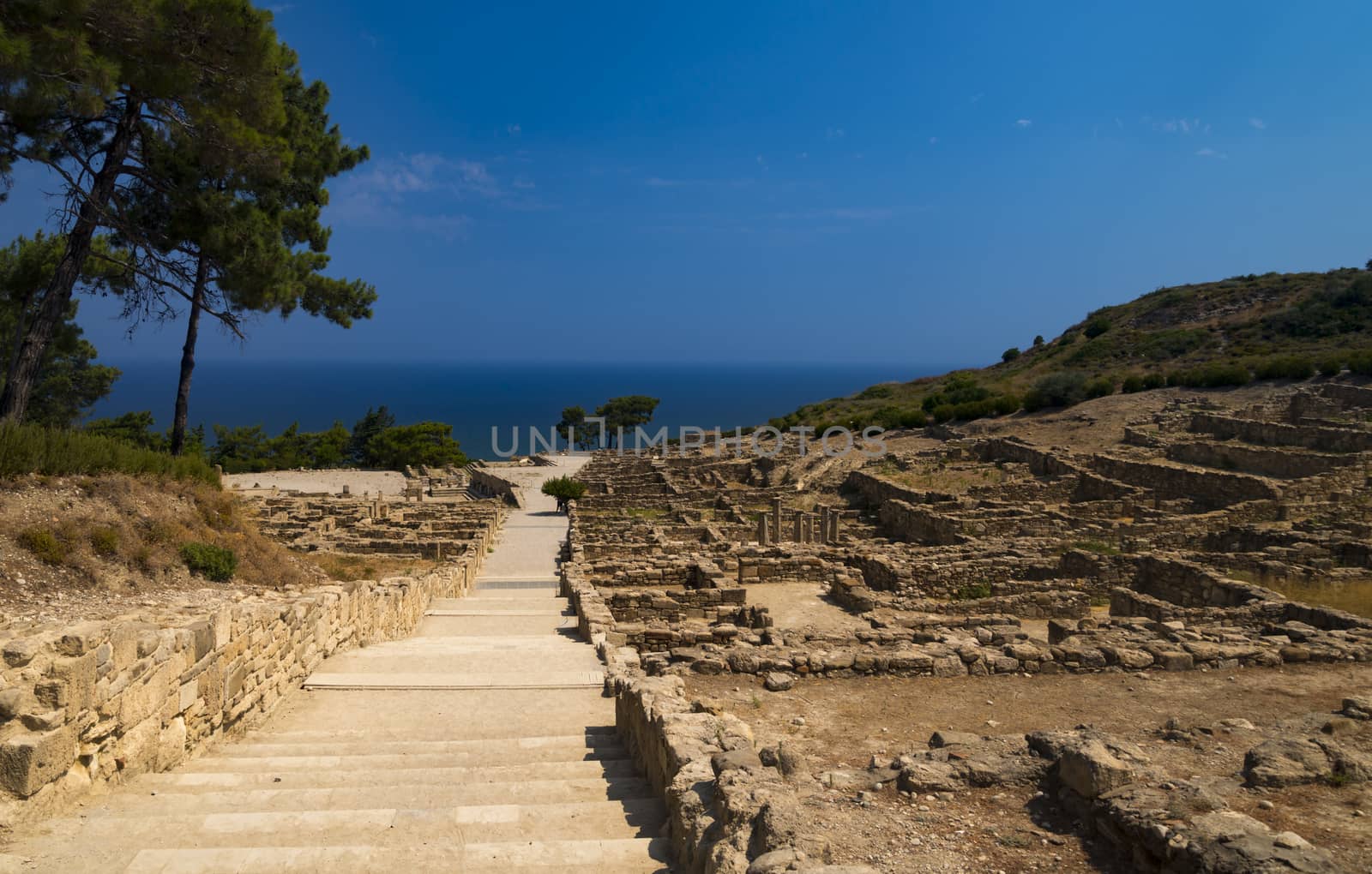The ancient city of Kamiros on the Aegean coast of Rhodes