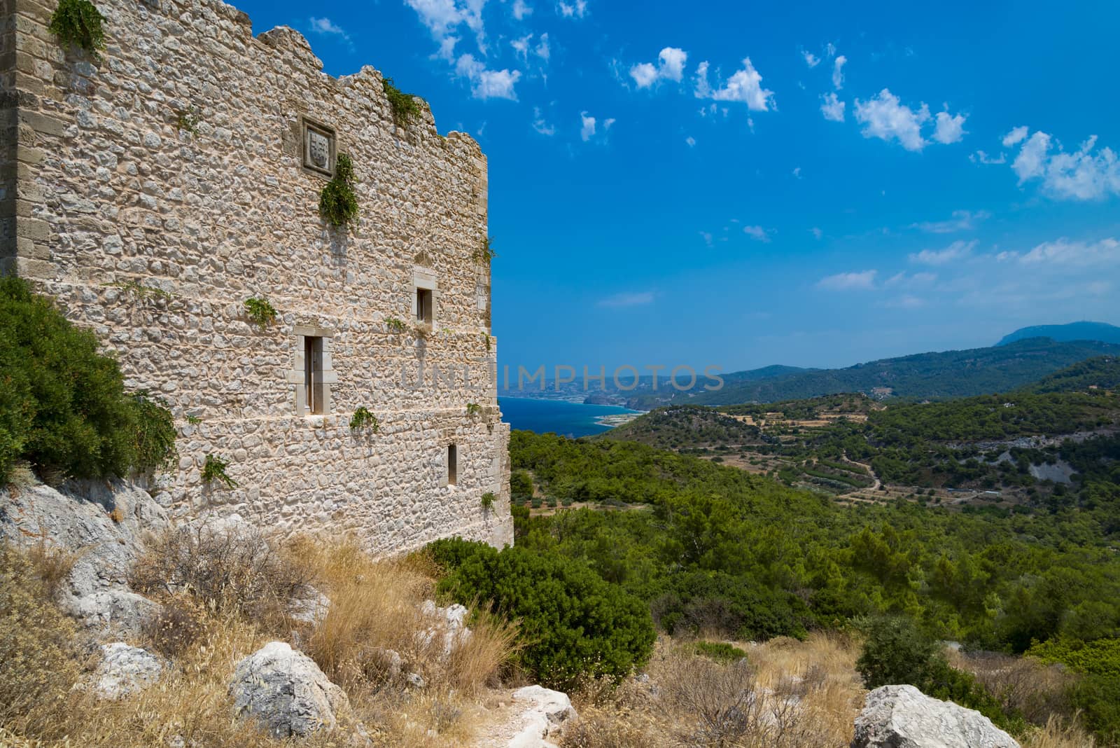 Kritinia Castle on the west of Rhodes Island by allouphoto