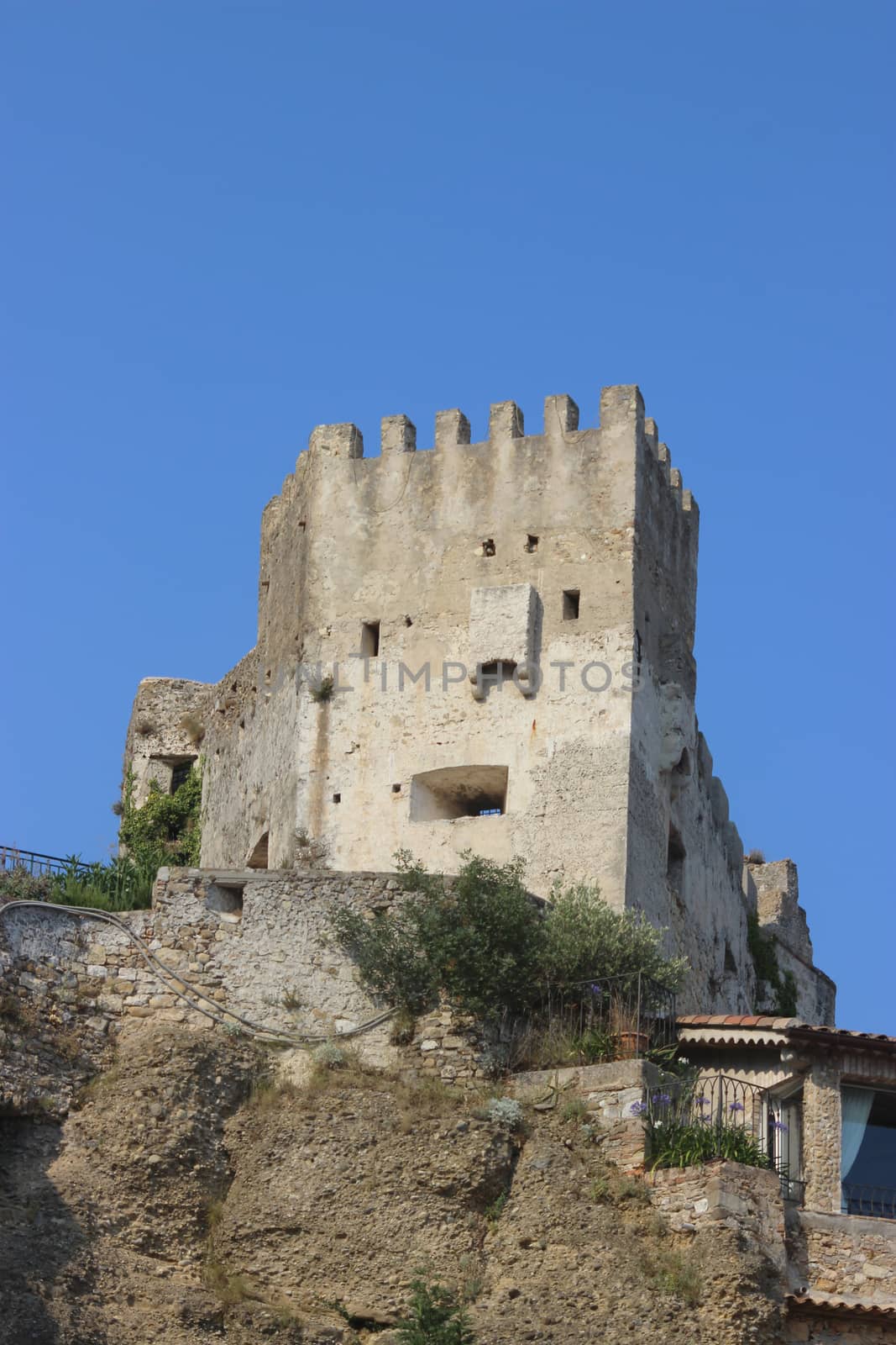 Castle of Roquebrune-Cap-Martin in southeastern France between Monaco and Menton