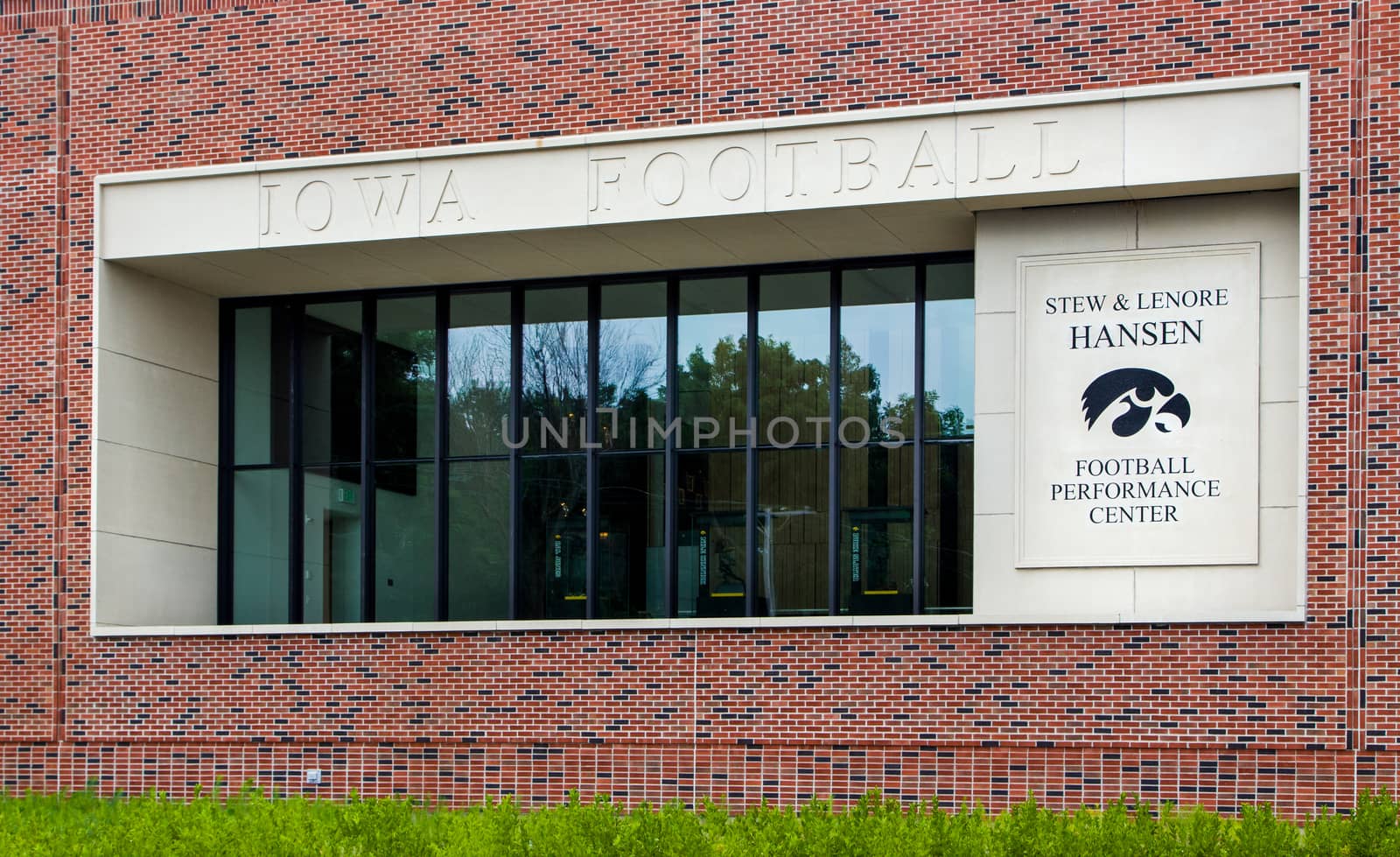 IOWA CITY, IA/USA - AUGUST 7, 2015: Stew and Lenore Hansen Football Performance Center at the University of Iowa. The University of Iowa is a flagship public research university.