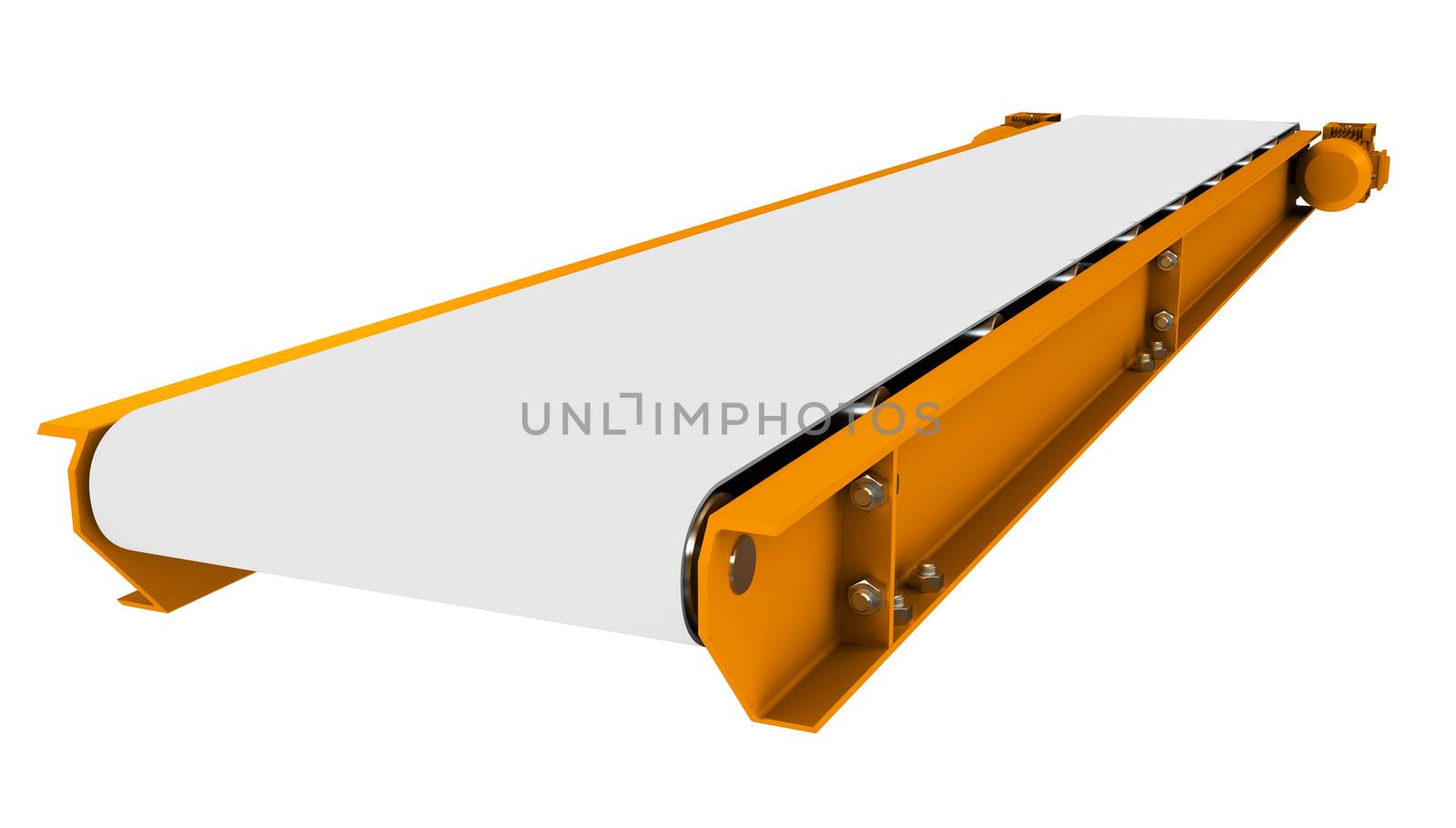 Conveyor without wheels on isolated white background