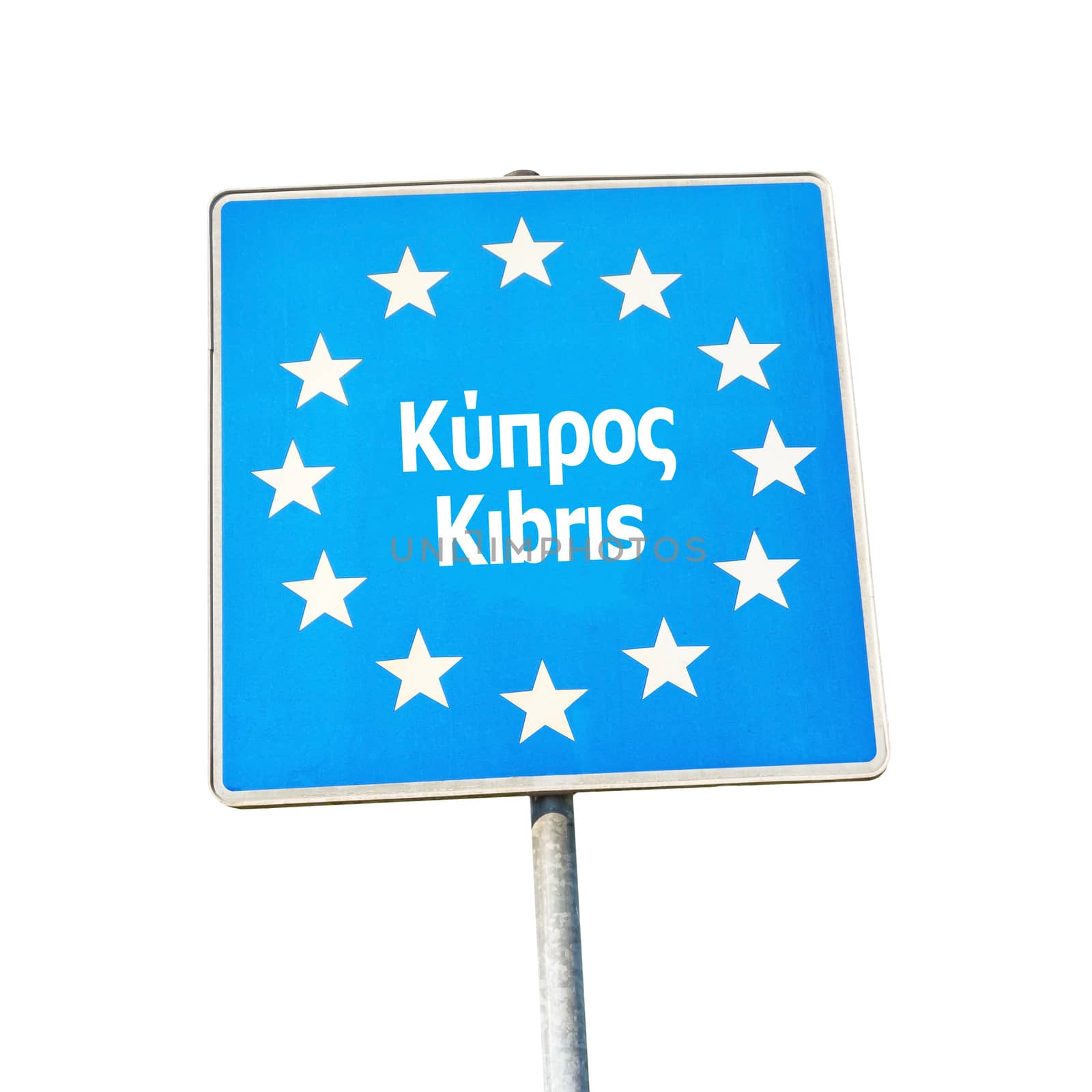 Border sign of cyprus, europe - isolated on white background