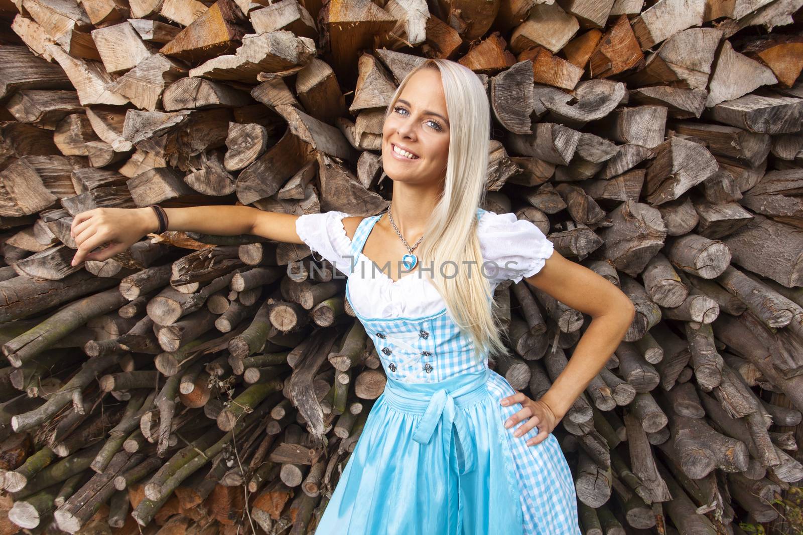bavarian woman in a dirndl by bernjuer