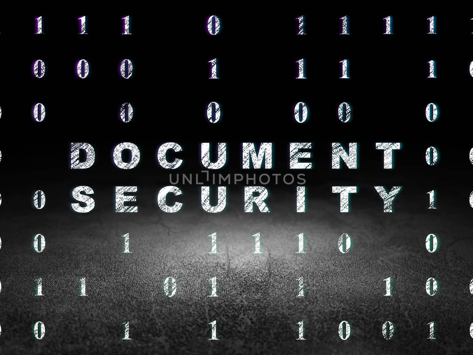 Safety concept: Document Security in grunge dark room by maxkabakov