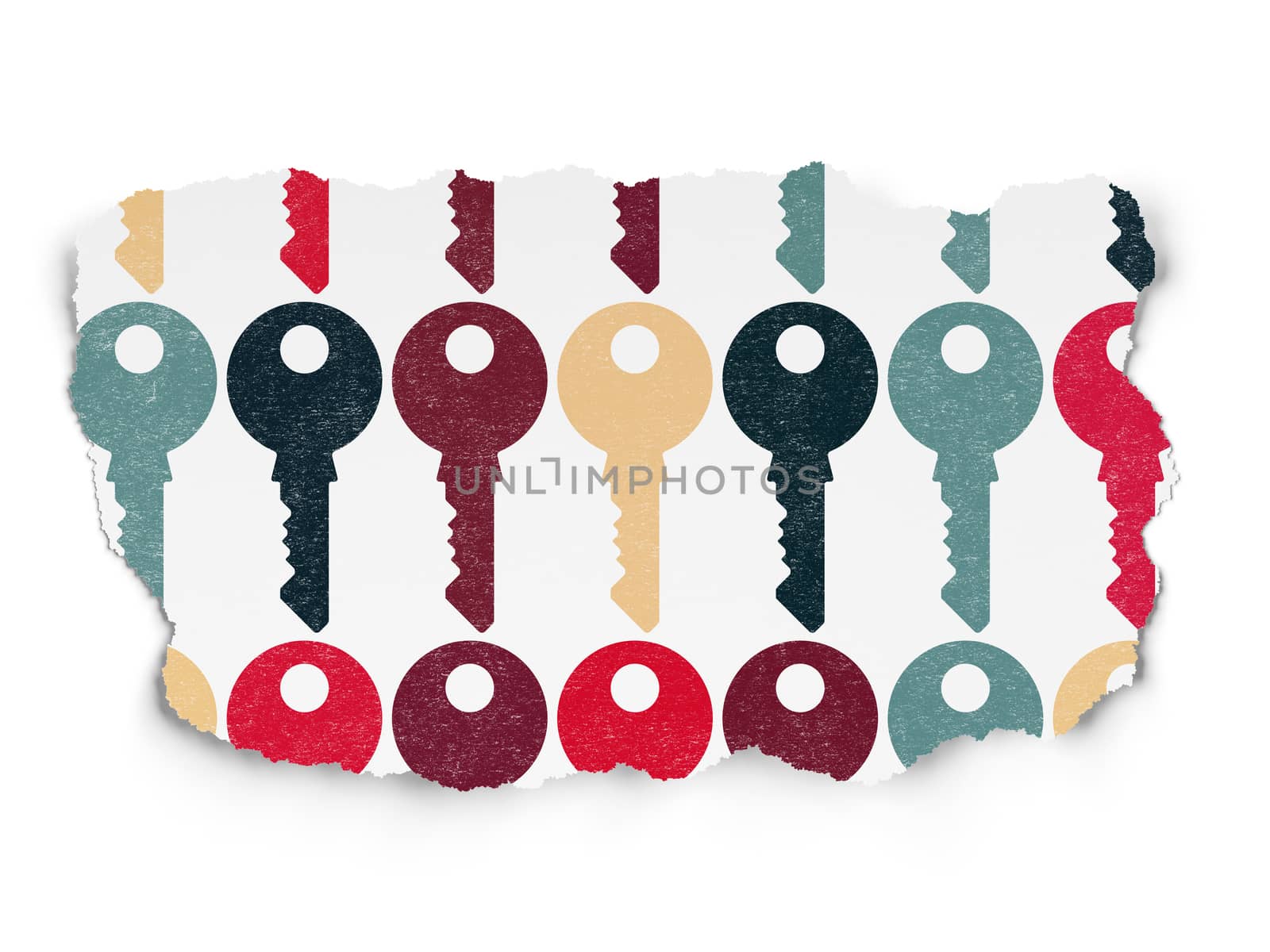 Security concept: Key icons on Torn Paper background by maxkabakov