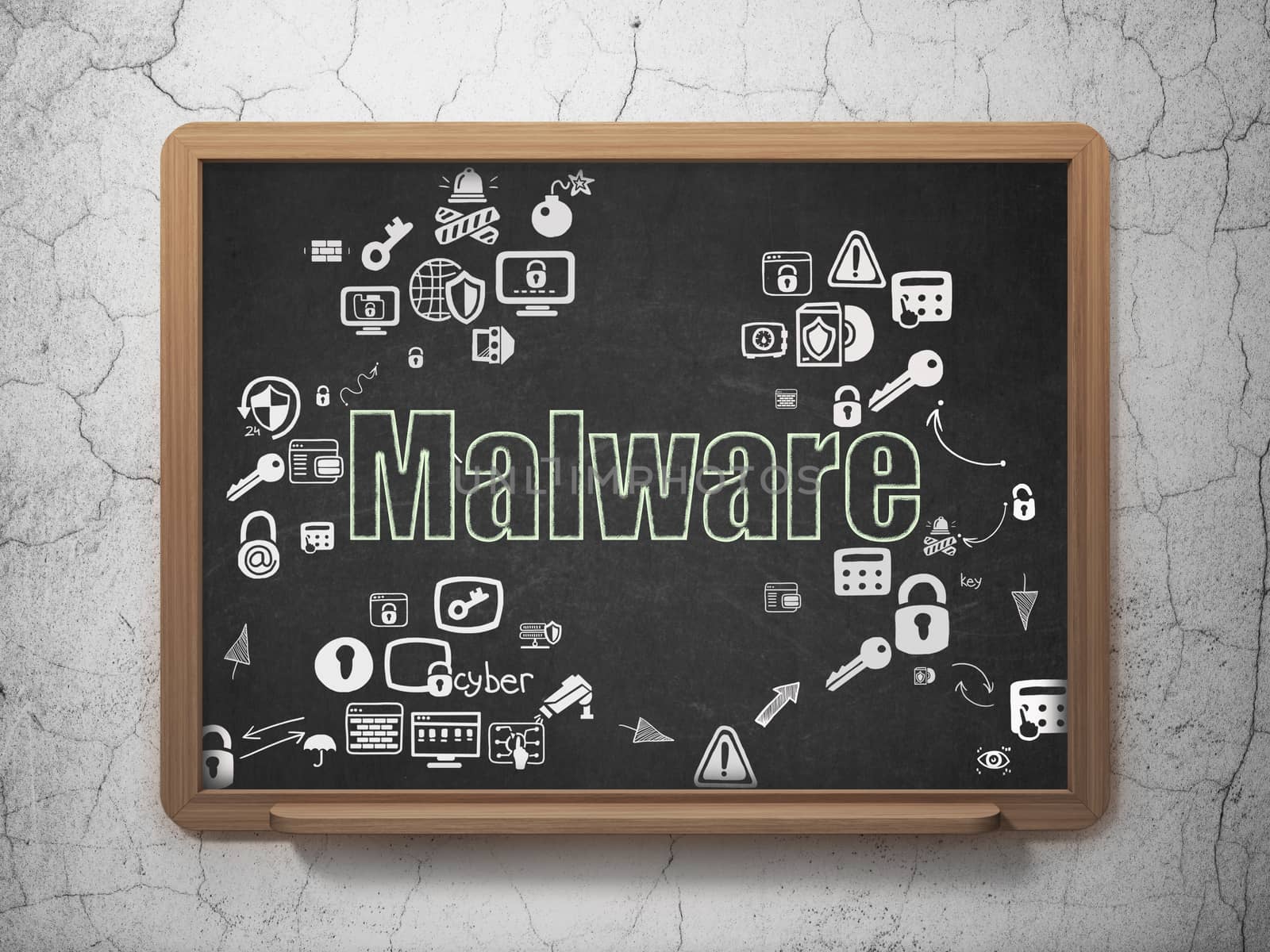 Safety concept: Malware on School Board background by maxkabakov