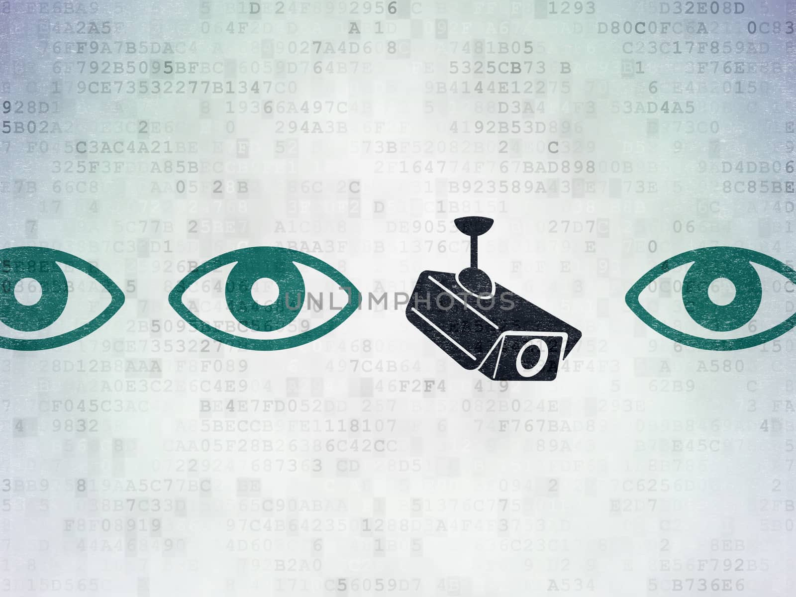 Safety concept: cctv camera icon on Digital Paper background by maxkabakov