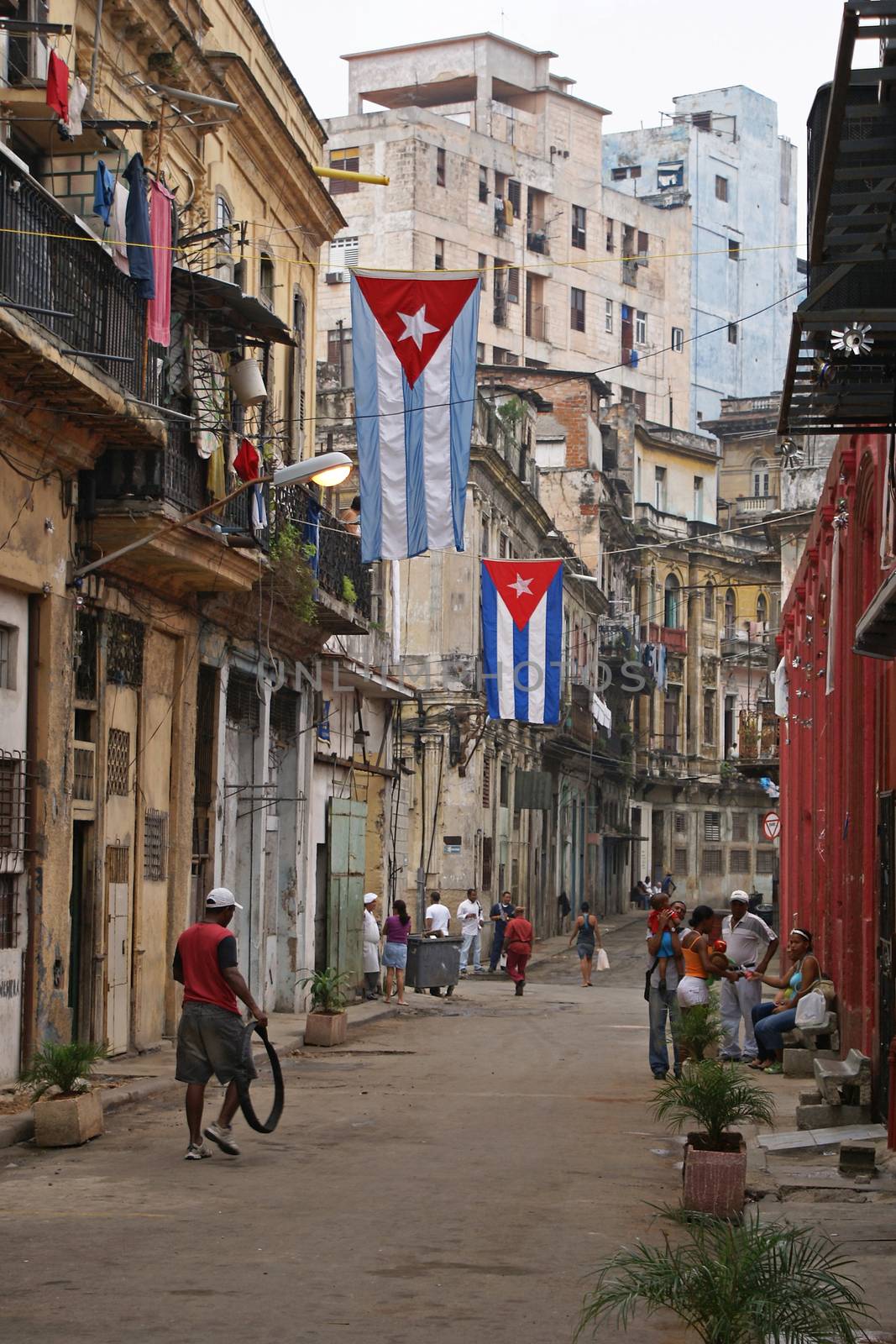 HAVANA, CUBA - FEBRUARY 23, 2010: Characteristic scene of the historic district of Havana on February 24, 2010 in Havana, Cuba, Caribbean