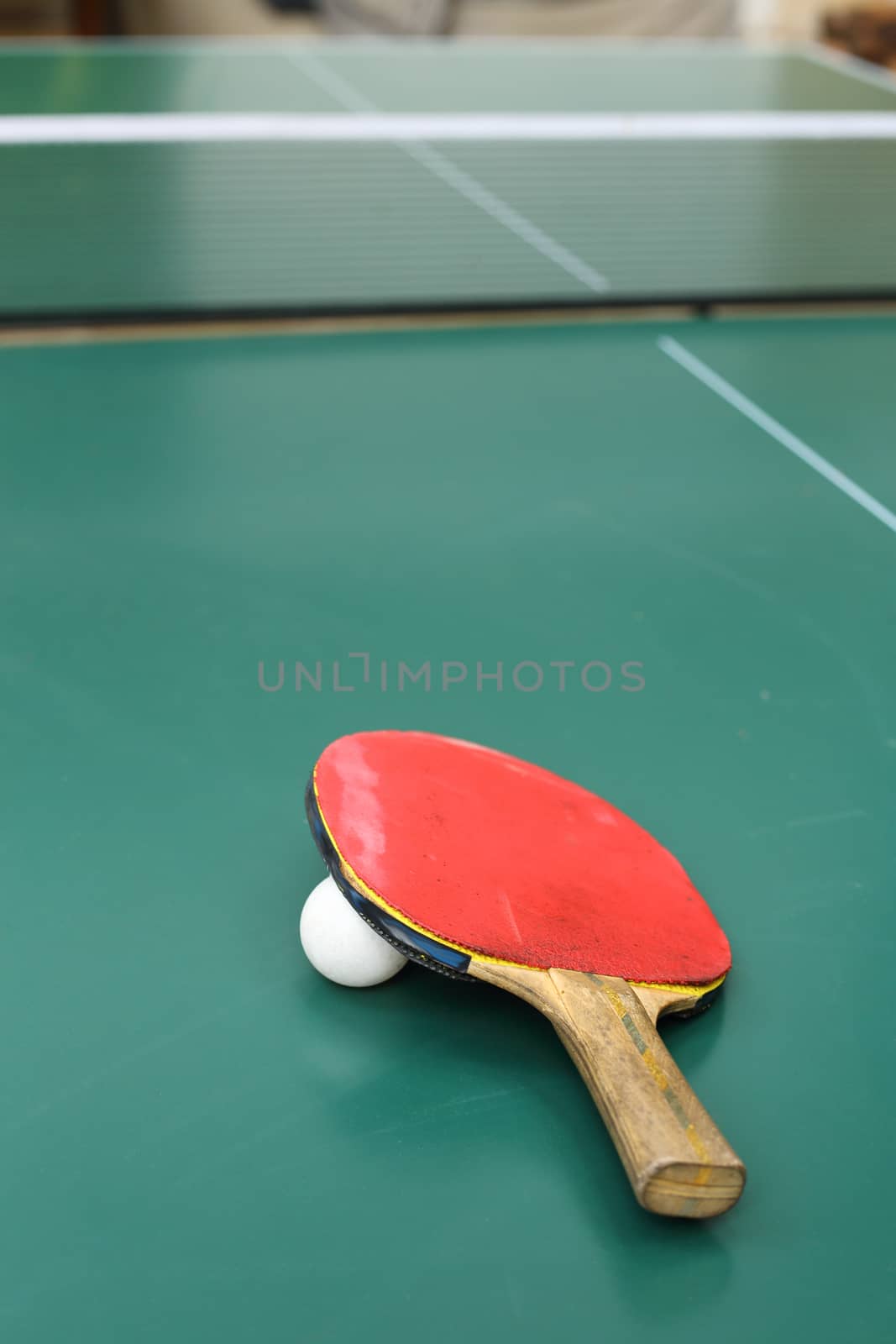 Table tennis bat and ball 