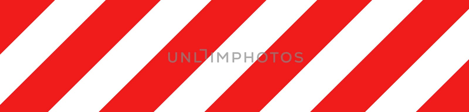 Red and white striped road warning post