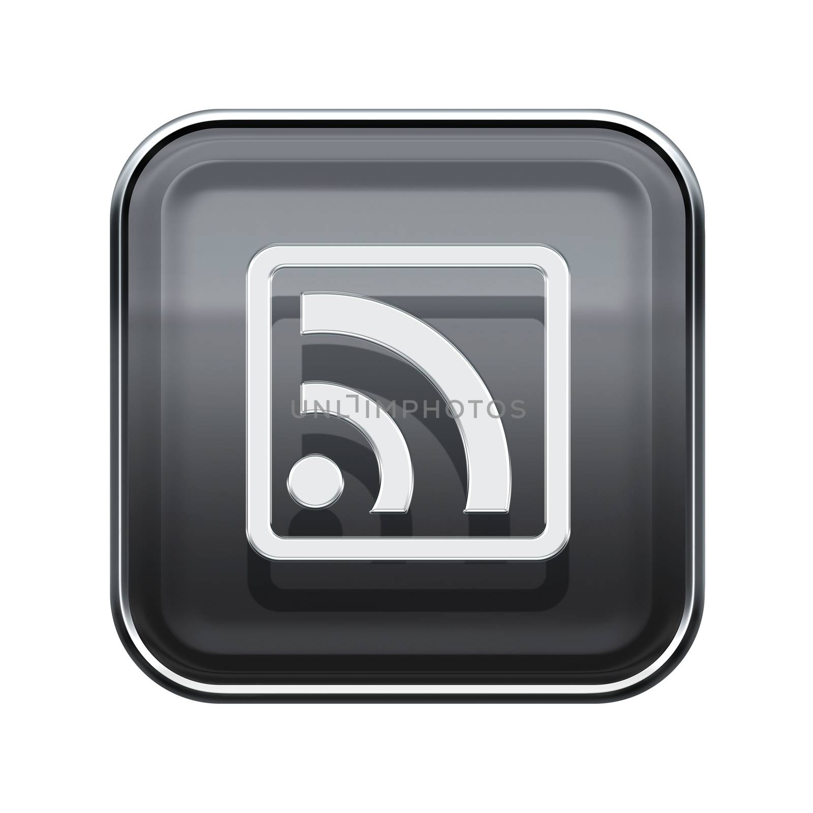 WI-FI icon glossy grey, isolated on white background