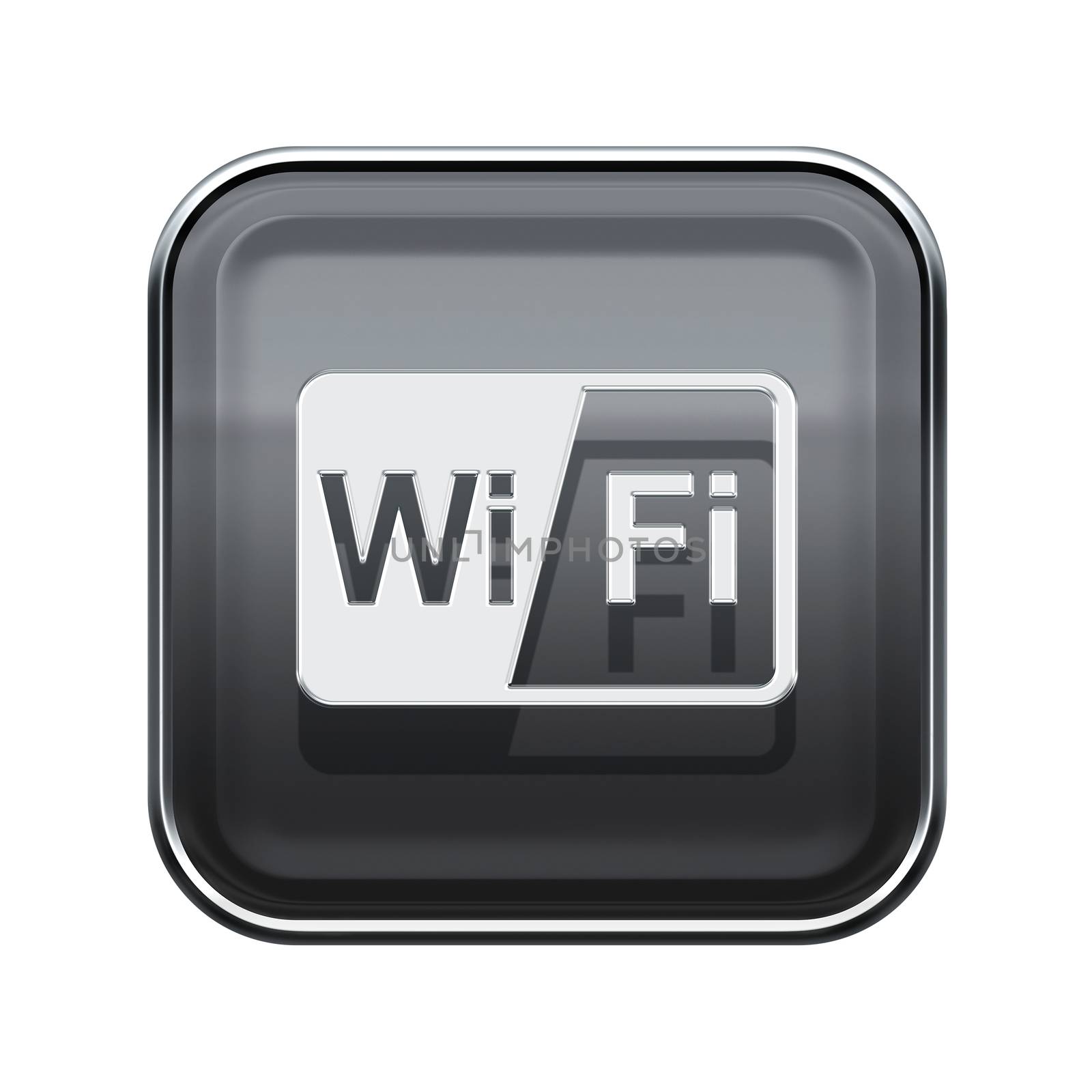 WI-FI icon glossy grey, isolated on white background by zeffss