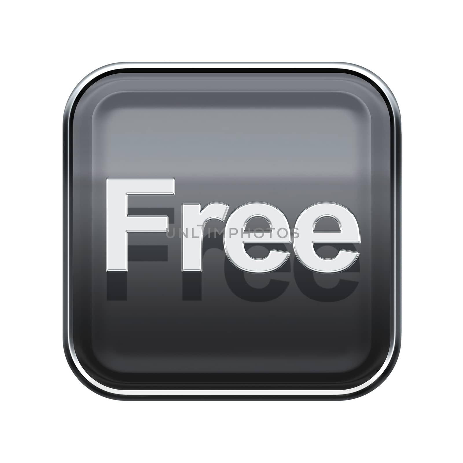 free icon glossy grey, isolated on white background by zeffss