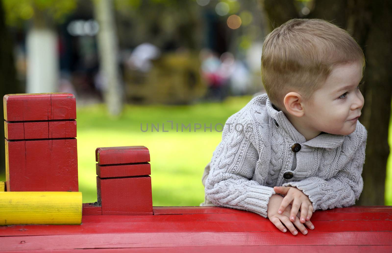 2 years old Baby boy on playground by vladacanon