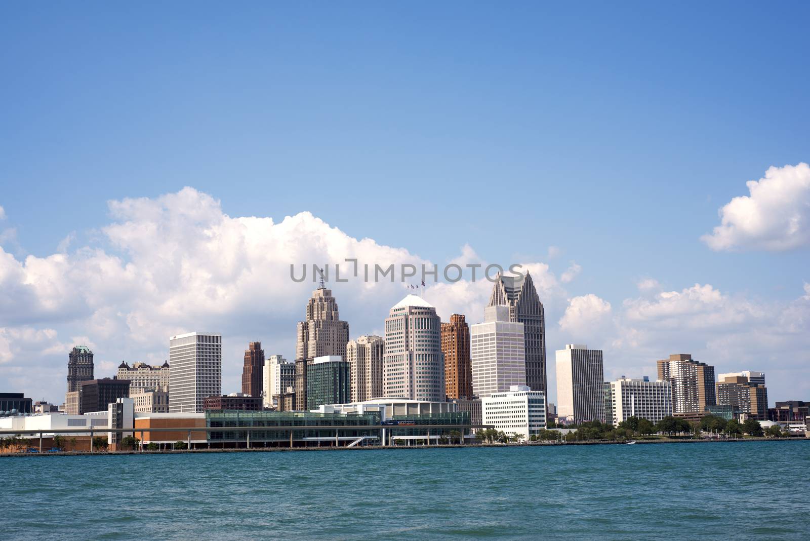 Skyline of downtown Detroit from Windsor, Ontario by rgbspace