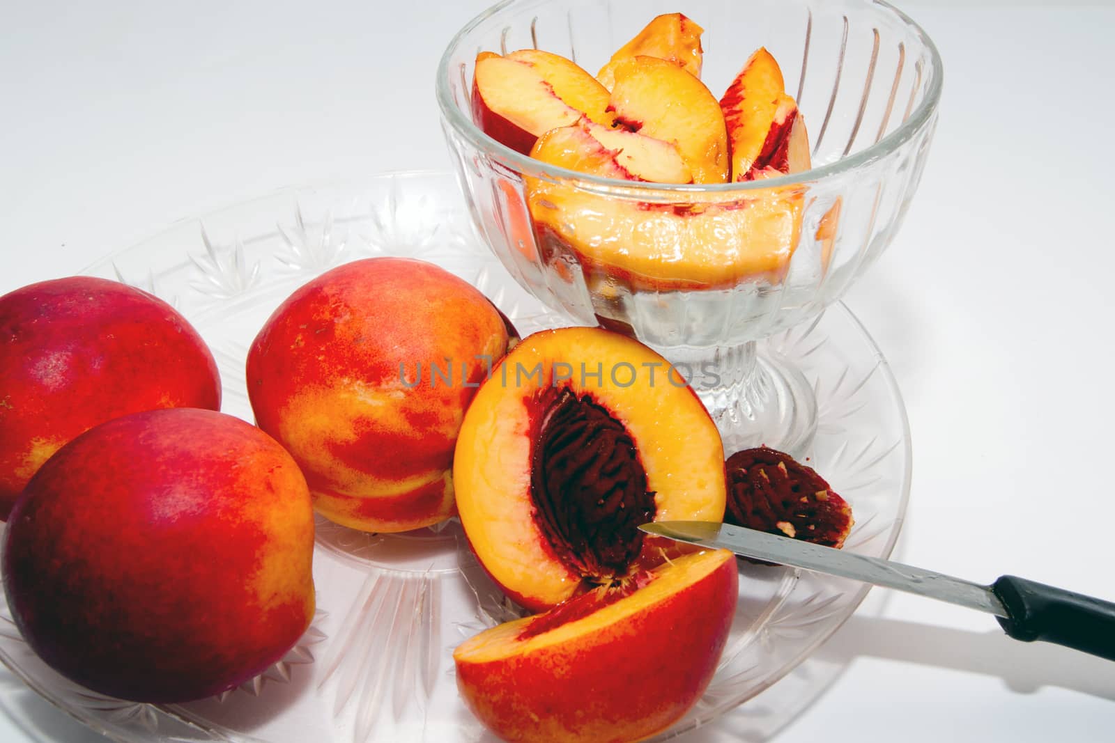 Bald apricot, vitamin breakfast tray offering.