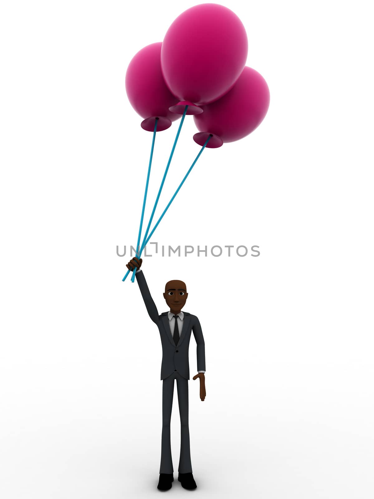 3d man holding big pink balloons concept by touchmenithin@gmail.com