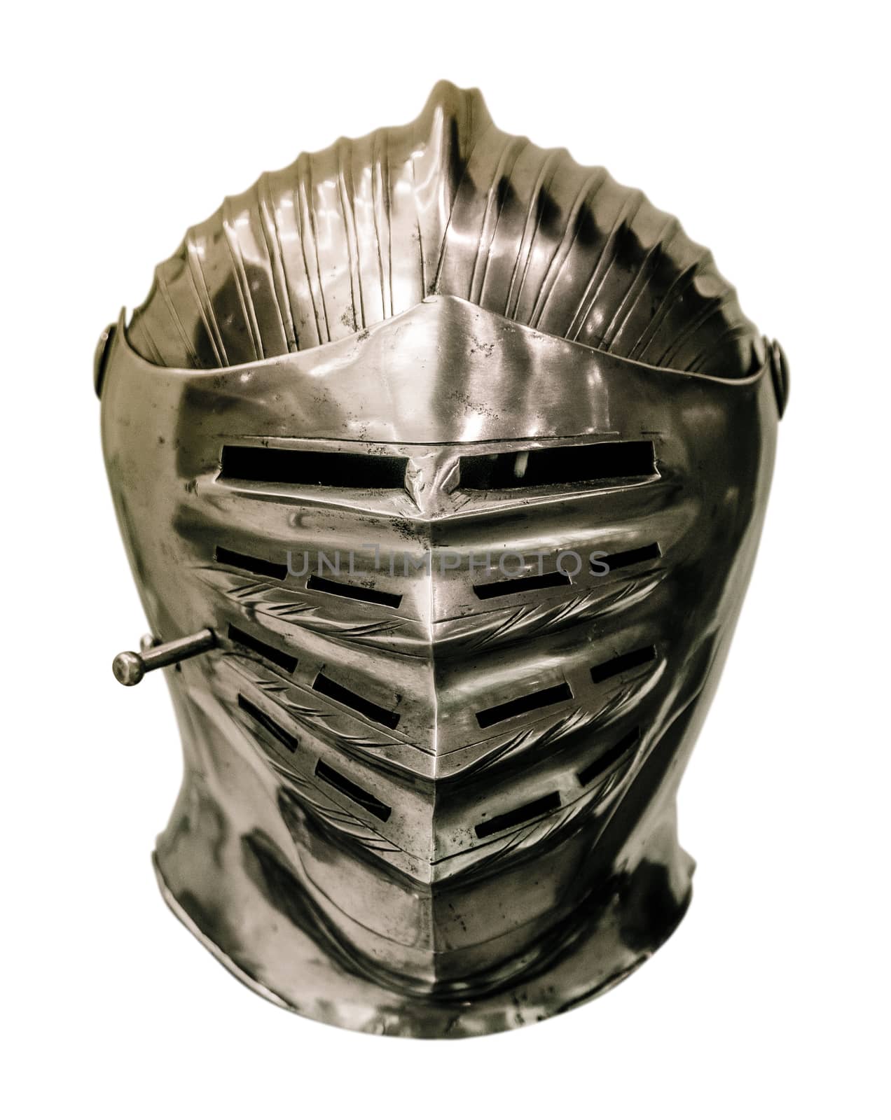 Isolation Of Medieval Knight's Armour Helmet