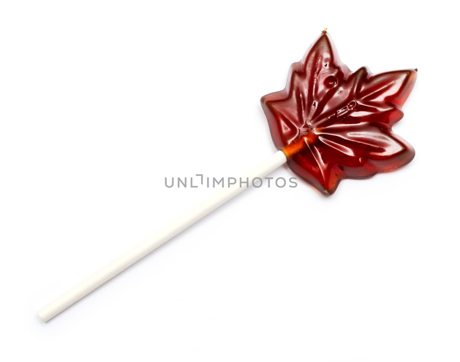 Delicious Maple Syrup Lollipop, on a white background