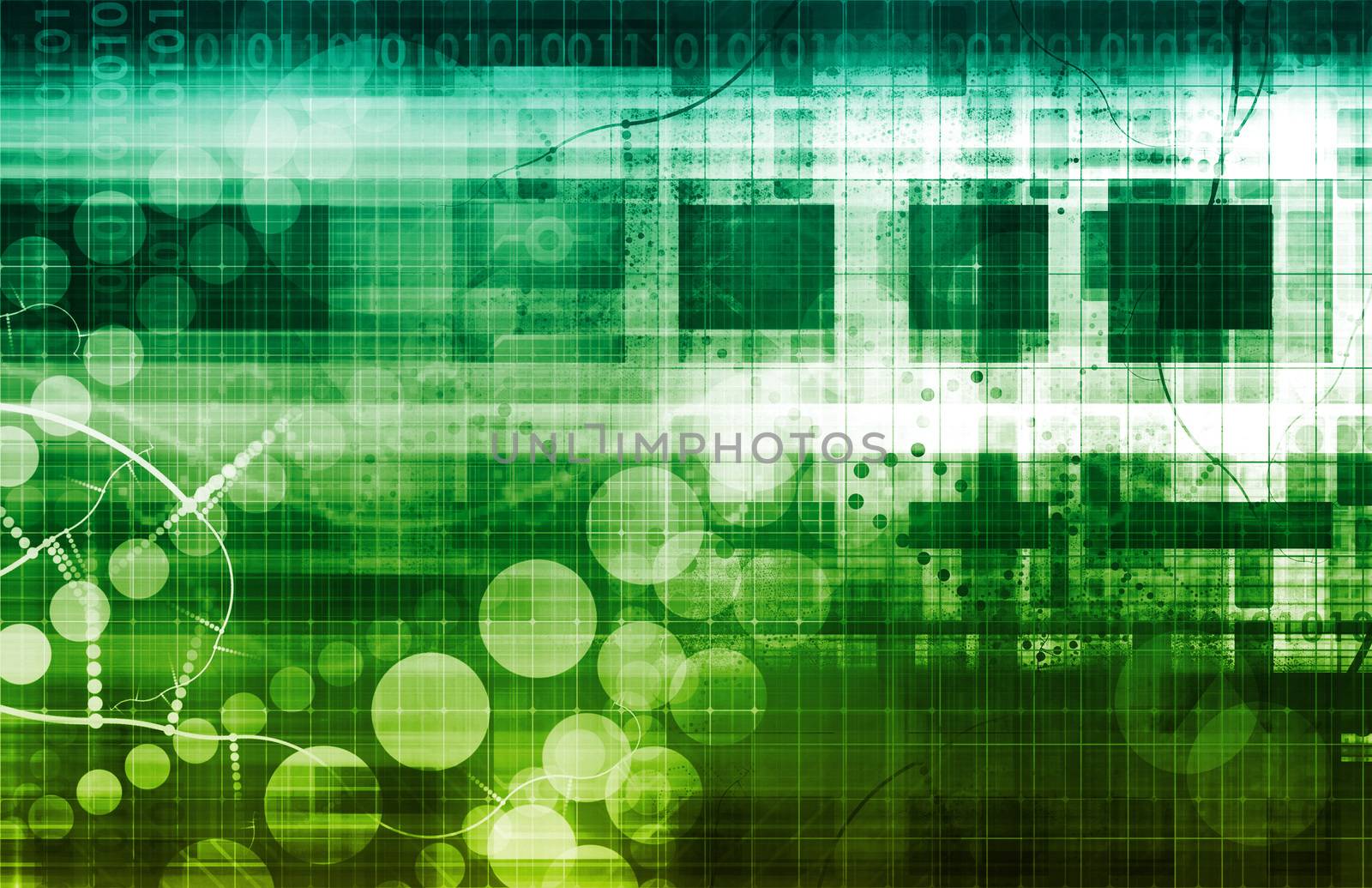 Computer Technology Concept with Global Reach art