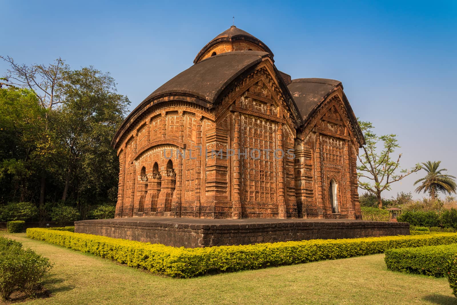 The historically famous Jorbangla temple in Bishnupur established in 17th century
